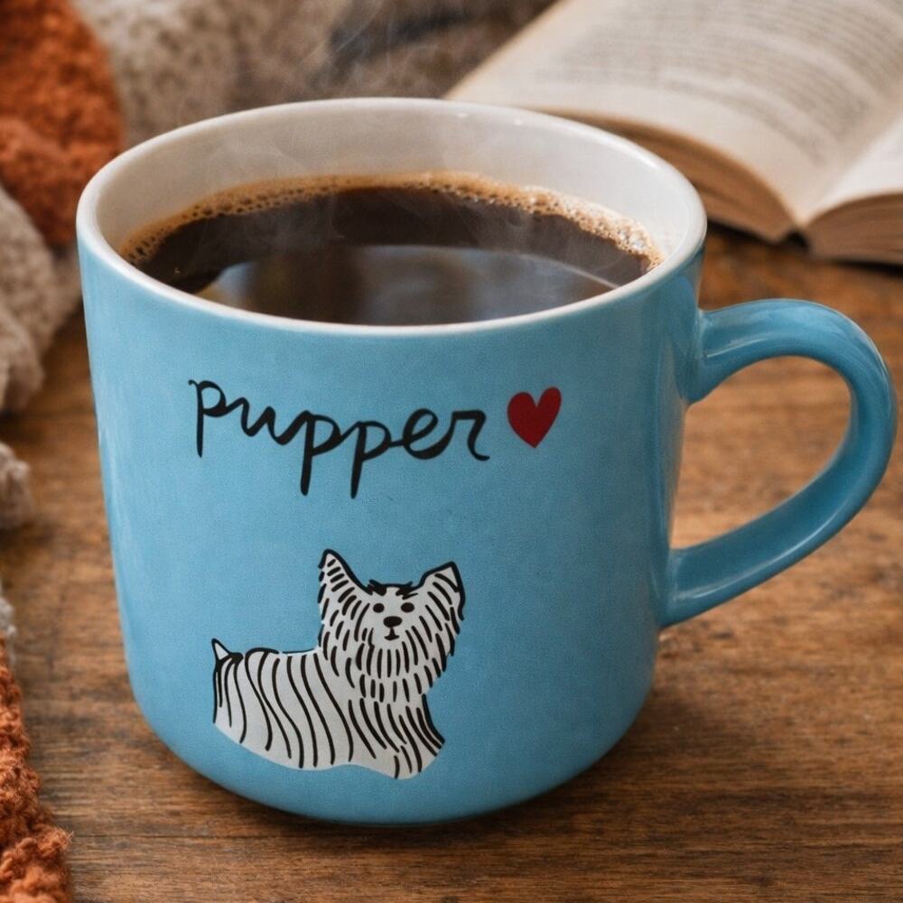 Opalhouse Pupper Dog Mug Blue 14oz Puppy Coffee Cup Gift Dog Lover Stoneware